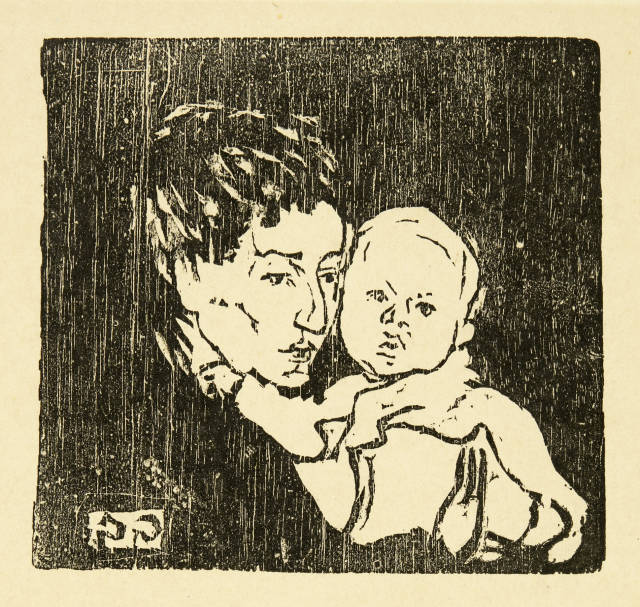 Giovanni Giacometti  : Mutter und Kind I - Annetta und Bruno , 1908, Druck 1920/1921 