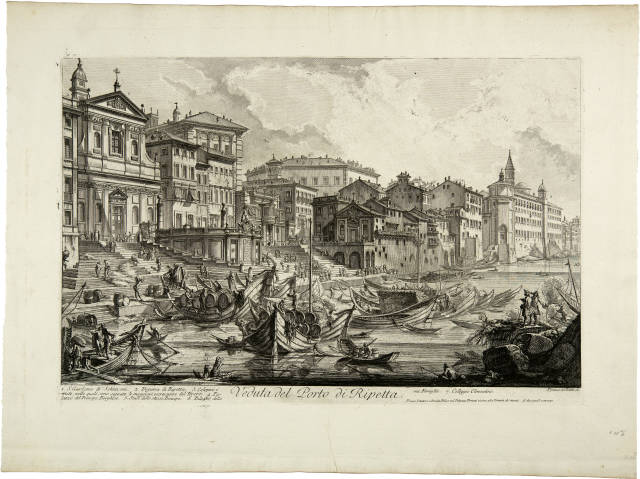 Giovanni Battista Piranesi  : Veduta del Porto di Ripetta ,  
