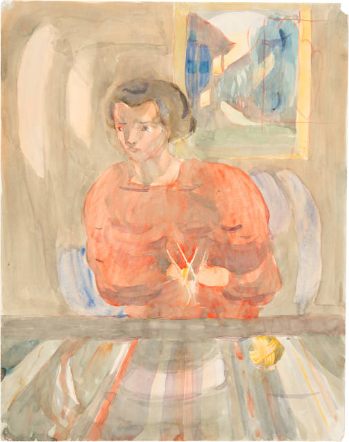 Otto Meyer-Amden : Strickende Frau, Around 1931