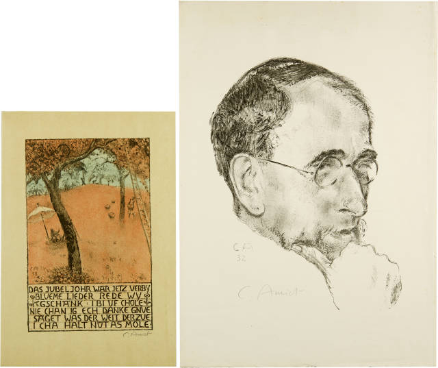 Cuno Amiet  : Bildnis Ernst Kreidolf in Dreiviertelansicht. ..., 1932, 1938 