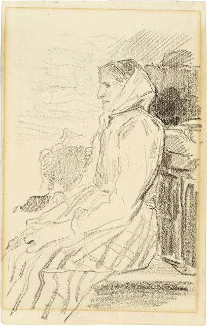 Albert Anker : Sitzende Bäuerin,  