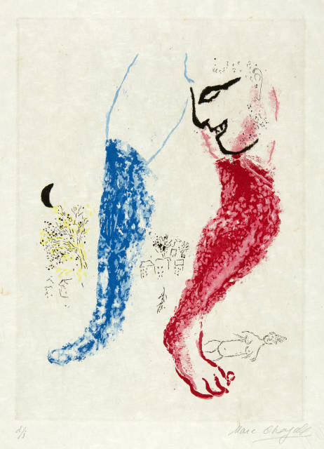 Marc Chagall : Blatt 10 aus 'De mauvais Sujets', 1958