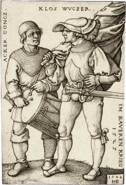 Hans Sebald Beham : Fähnrich und Trommler, 1544
