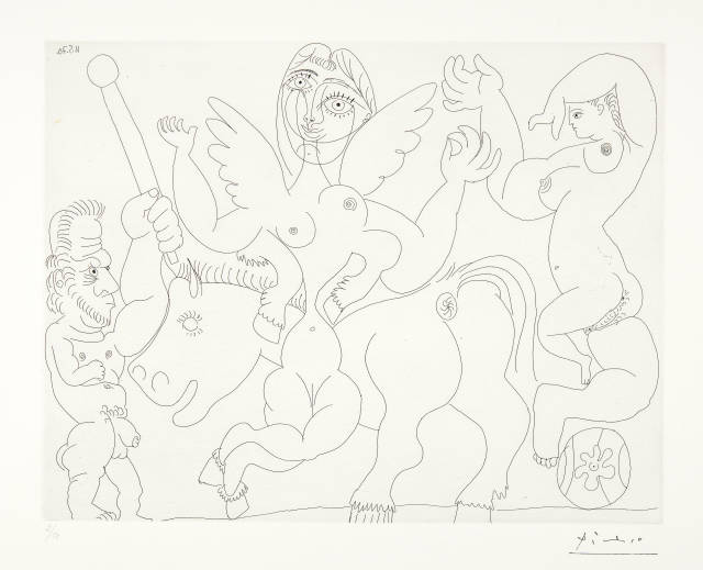 Pablo Picasso  : Dompteur, écuyére-jument ailée, et  ..., Mougins, 16 May 1970