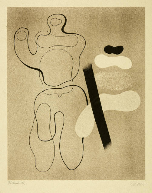 Willi Baumeister : Linienfigur auf Braun, 1935