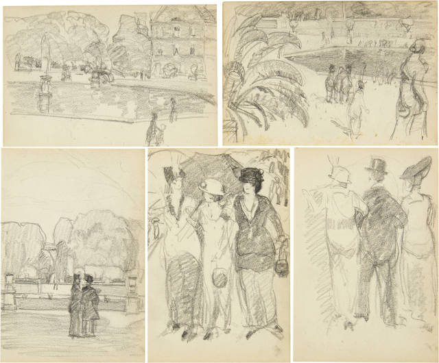 Alfred Marxer : Sammelnummer von 5 Szenen aus dem Jardin du ..., 1914