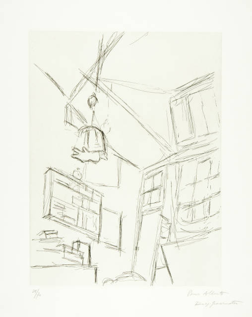 Alberto Giacometti : Vision depuis le lit dans la chambre rue ..., 1965