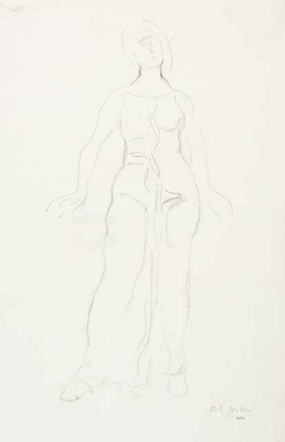 Ferdinand Hodler  : Blick ins Unendliche, Studie zu Einzelfigur , 1916