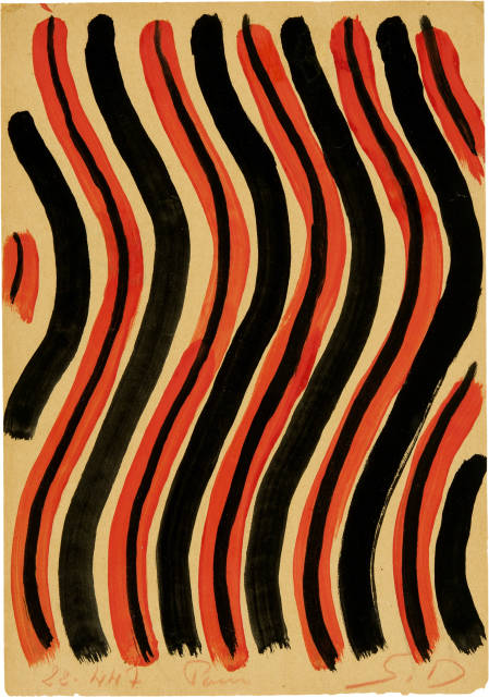 Sonia Delaunay-Terk  : Stoffmuster (orangefarbene und schwarze  ..., 1937 