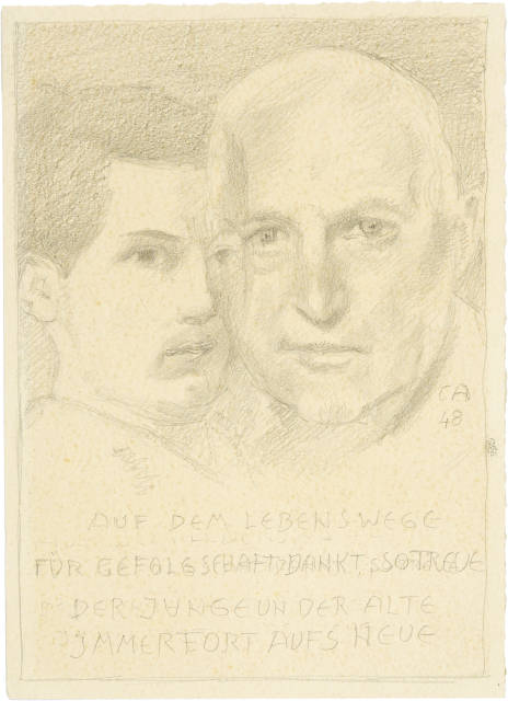 Cuno Amiet : Vorzeichnung zu 'Jung und alt', ..., 1948