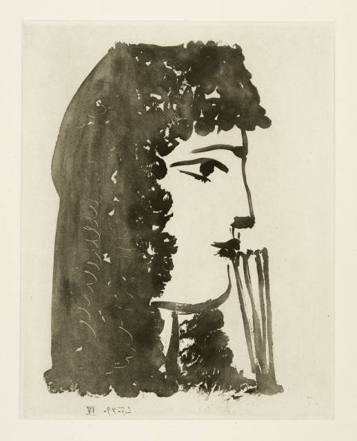 Pablo Picasso  : Carmen, de profil. - Carmen, de trois quarts. ..., 1949