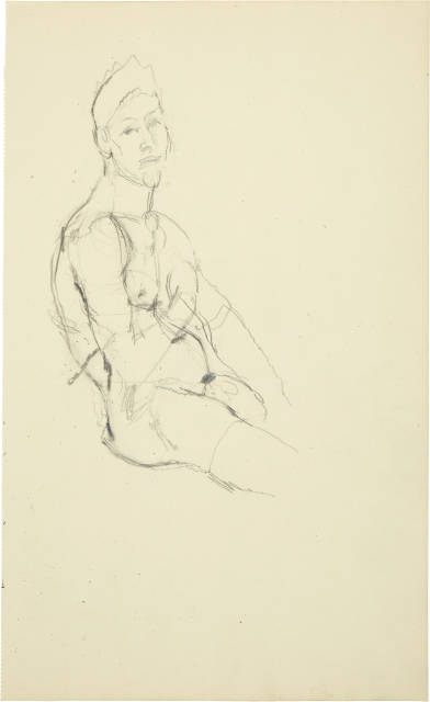 Anton Kolig : Sitzender Männerakt, Around 1925