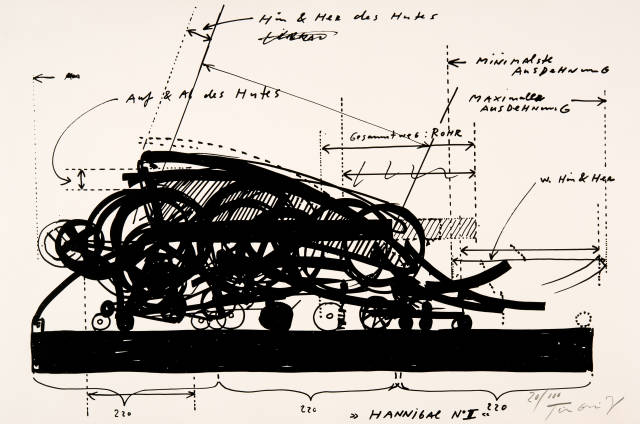 Jean Tinguely  : Grafik 1 zu Hannibal II , 1970