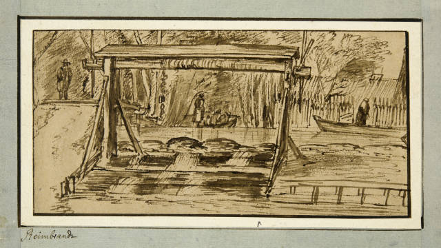 Abraham Rutgers - Zugeschrieben : Schleuse an einem Kanal, Circa 1665