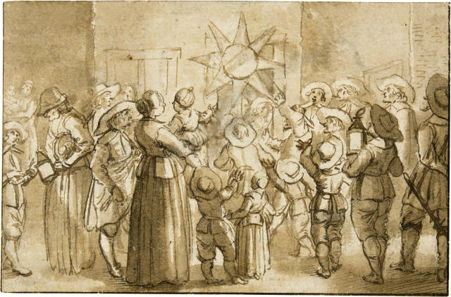 Pieter Molijn  : Sänger mit dem Dreikönigsstern in einer  ..., Um 1625 