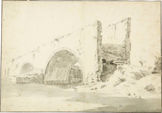 Jan Asselijn : Verfallene Brücke in der Umgebung von Lyon (..., Circa 1644-45