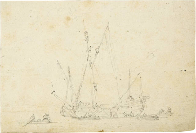 Willem van de Velde d.J. : Grosses Fischerboot, Circa 1680