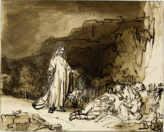 Carel Fabritius - Zugeschrieben : Christus am Ölberg, die Jünger weckend, Circa 1641/1642