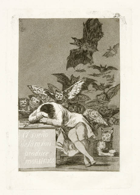 Francisco de Goya  : El sueño de la razon produce monstruos -  ..., 1796-1798, 1st edition from 1799