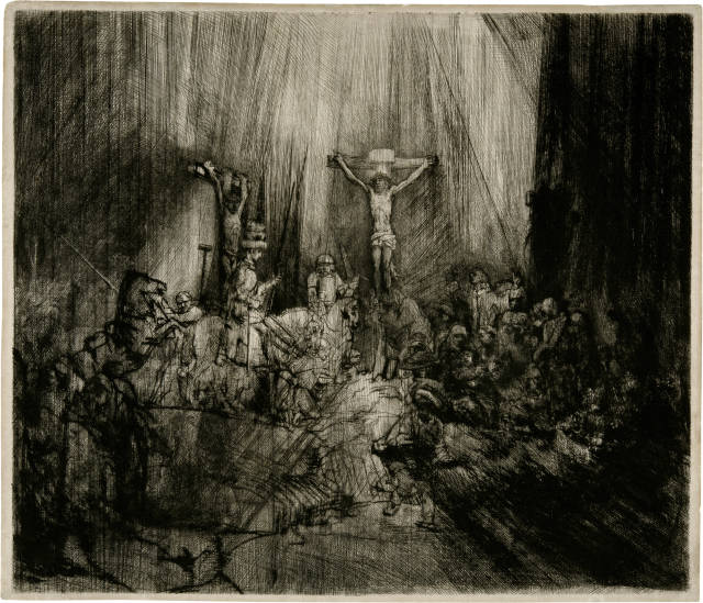 Rembrandt Harmensz. van Rijn : Die drei Kreuze - Christ Crucified Between ..., 1653