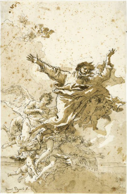 Giovanni Domenico Tiepolo : Gottvater, von Engeln umgeben,  