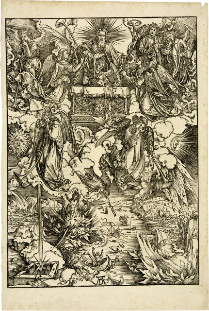 Albrecht Dürer : Die sieben Posaunenengel - The Seven Angels ..., Circa 1496-1497