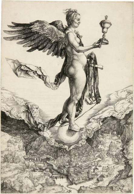 Albrecht Dürer  : Nemesis (Das grosse Glück) - Nemesis (The  ..., Um 1501 
