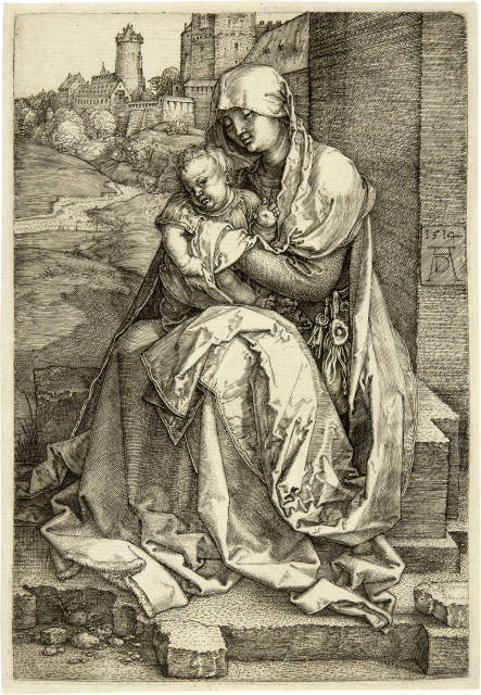 Albrecht Dürer : Maria mit dem Kind an der Mauer - The Virgin ..., 1514