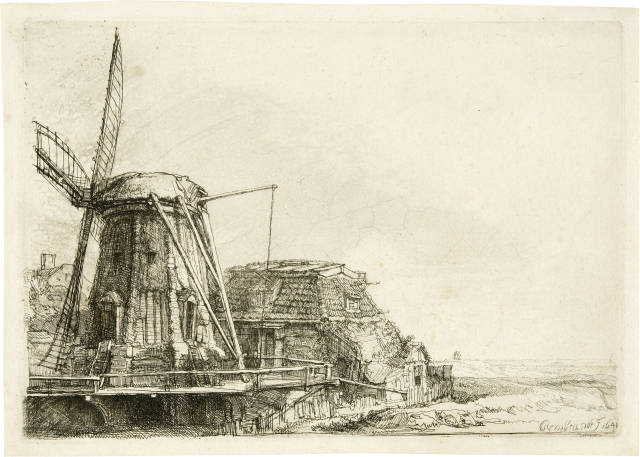 Rembrandt Harmensz. van Rijn : Die Windmühle - The Windmill, 1641