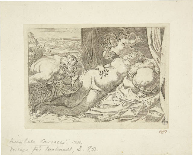Annibale Carracci : Jupiter und Antiope, Circa 1592