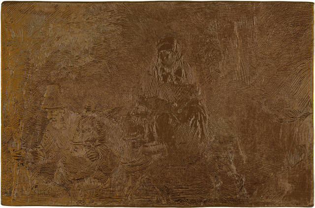 Rembrandt Harmensz. van Rijn  : Die Flucht nach Ägypten: Übergang über  ..., 1654