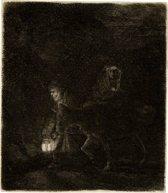 Rembrandt Harmensz. van Rijn : Die Flucht nach Ägypten, Nachtstück - The ..., 1651