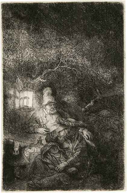 Rembrandt Harmensz. van Rijn  : Die Ruhe auf der Flucht, Nachtstück - The  ..., Circa 1644