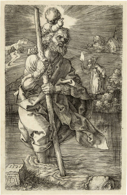 Albrecht Dürer  : Der heilige Christophorus, nach rechts  ..., 1521