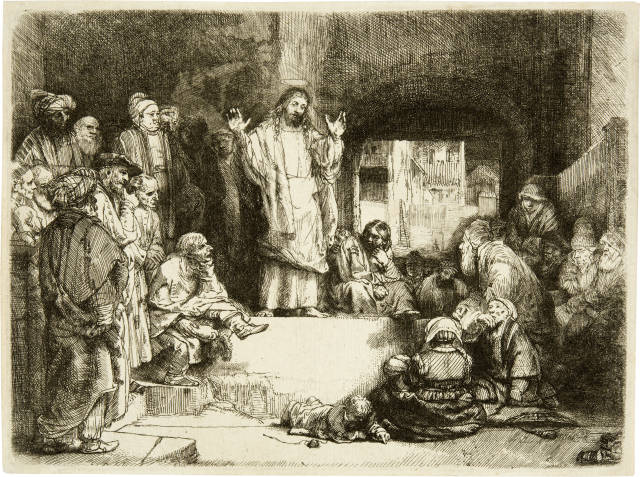 Rembrandt Harmensz. van Rijn : Christus predigend - Christ Preaching ('La ..., Circa 1657
