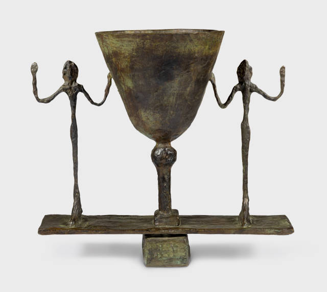 Alberto Giacometti : Lampe avec deux figures [Lampe coupe aux ..., Ca. 1950