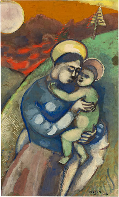 Marc Chagall : Vierge à l'enfant ou Madone à l'enfant, 1911
