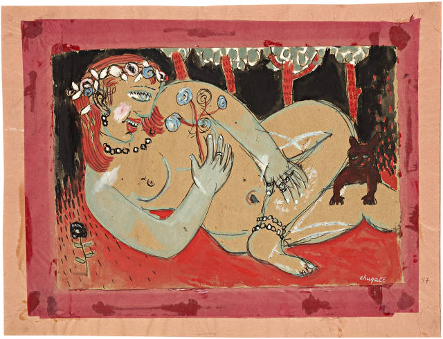 Marc Chagall : L'Odalisque ou Nu couché en rose, 1913-1914