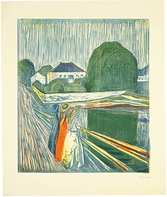 Edvard Munch : Mädchen auf der Brücke - The Girls on the ..., 1918