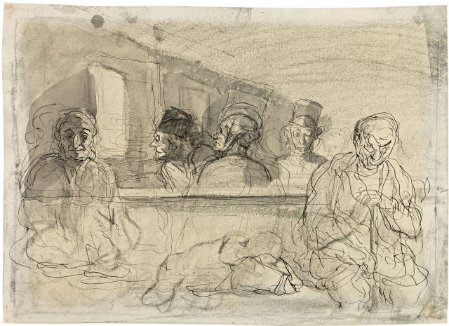 Honoré Daumier : Un wagon de troisième classe, Um 1855-1860 