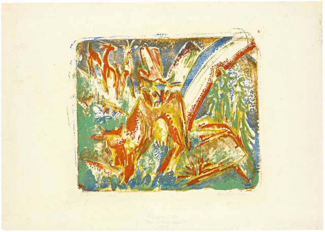 Ernst Ludwig Kirchner : Kühe im Regenbogen, 1919