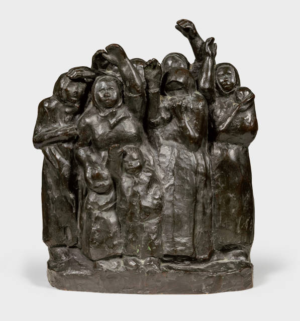 Käthe Kollwitz : Abschiedwinkende Soldatenfrauen II, 1937/38