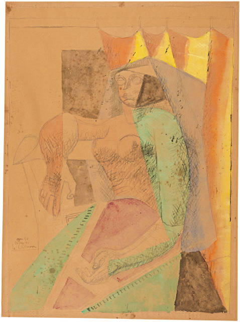 Le Corbusier : Femme assise sur le thème de 'La pyréné..., 1940-1941