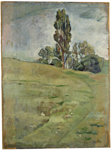 Ferdinand Hodler : Landschaft mit Pappeln, Circa 1893