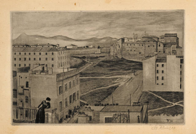 Max Klinger : Blick aus dem Atelierfenster, 1890