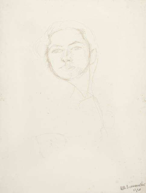 Alberto Giacometti : Tête de Greti Amiet (recto) - Quatre ..., 1920