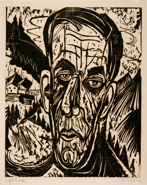 Ernst Ludwig Kirchner : Kopf Henry van de Velde, hell - Van de Velde ..., 1917