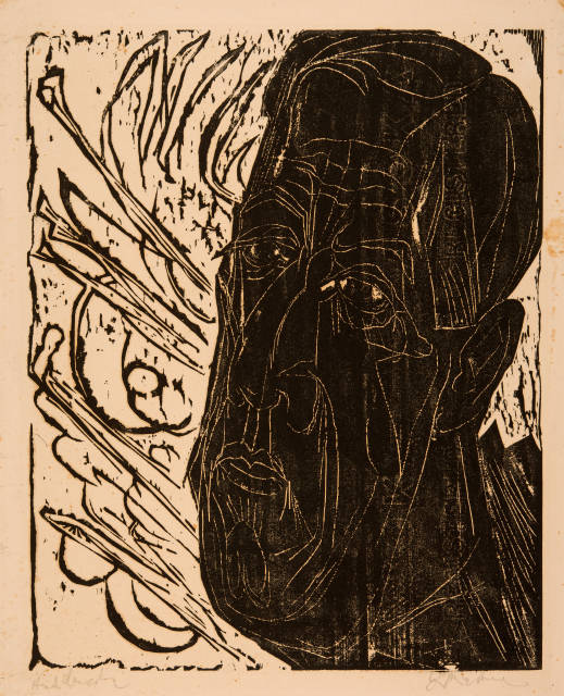 Ernst Ludwig Kirchner : Kopf van de Velde, dunkel - Schwarzer van de ..., 1917