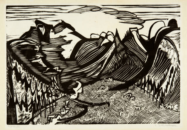Ernst Ludwig Kirchner : Berglandschaft mit Alp, 1933
