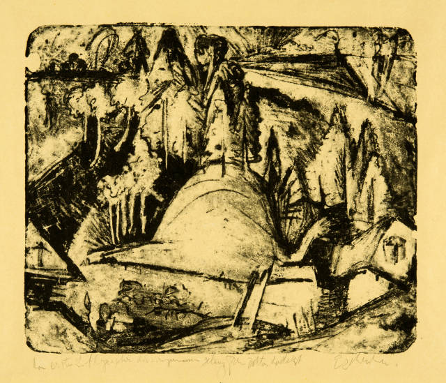 Ernst Ludwig Kirchner : Hügel mit Bäumen (Am Landwasser), 1919